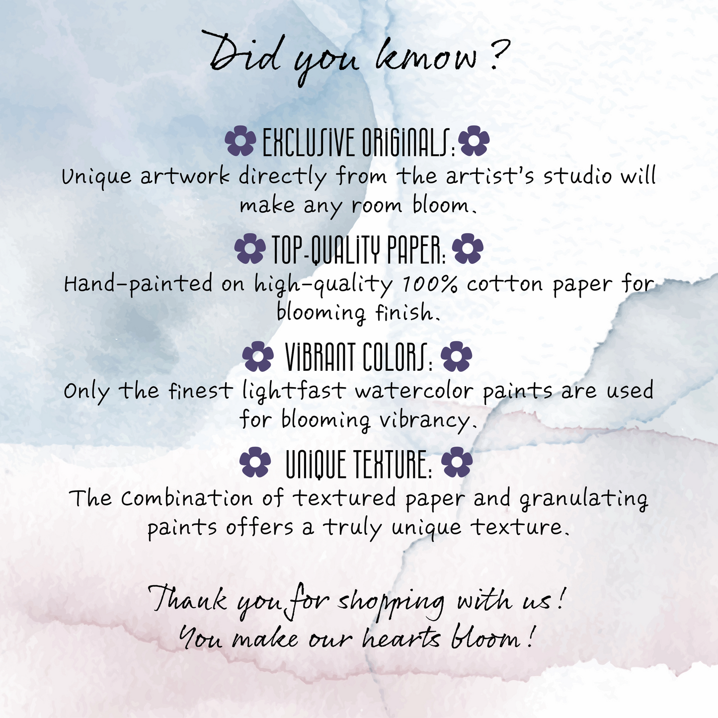 Elegant Original Watercolor Painting - Galaxy flowers