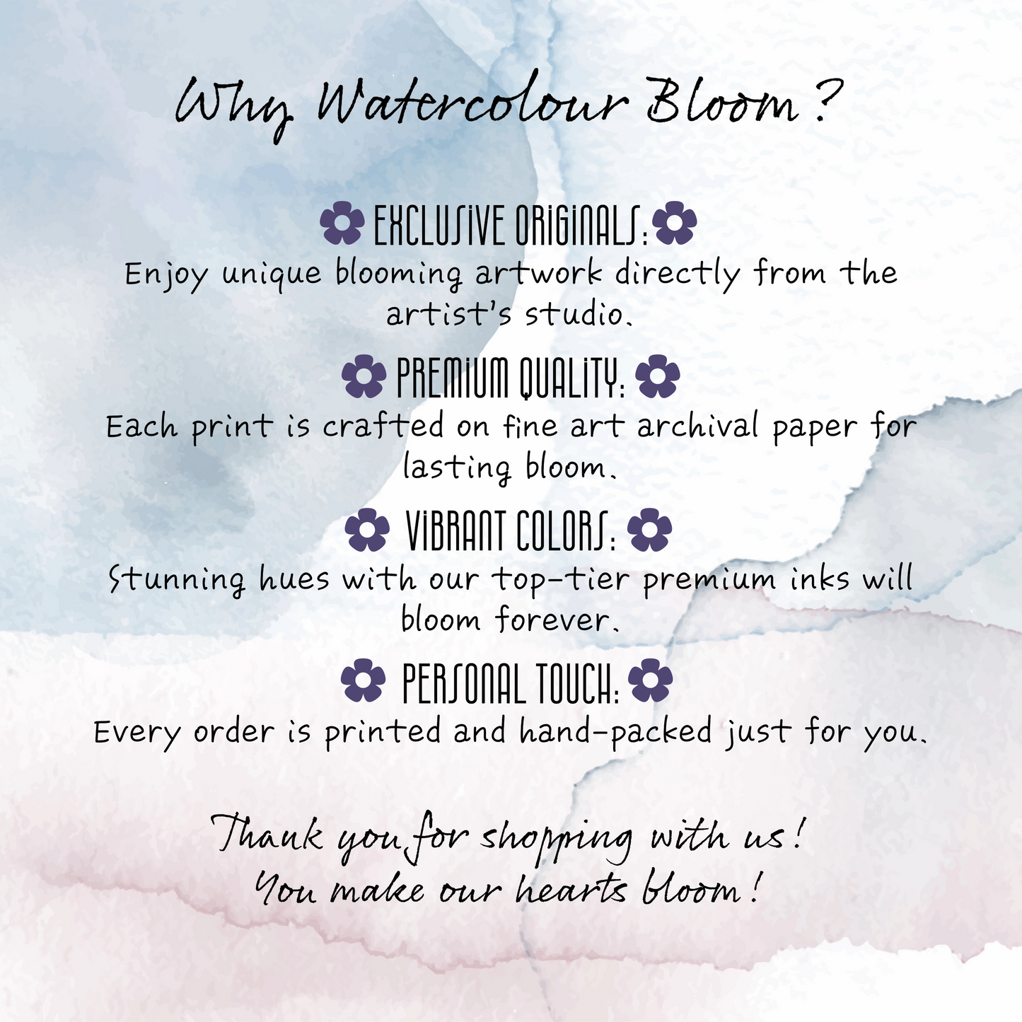 Elegant Original Watercolor Painting - Lavender Amethyst